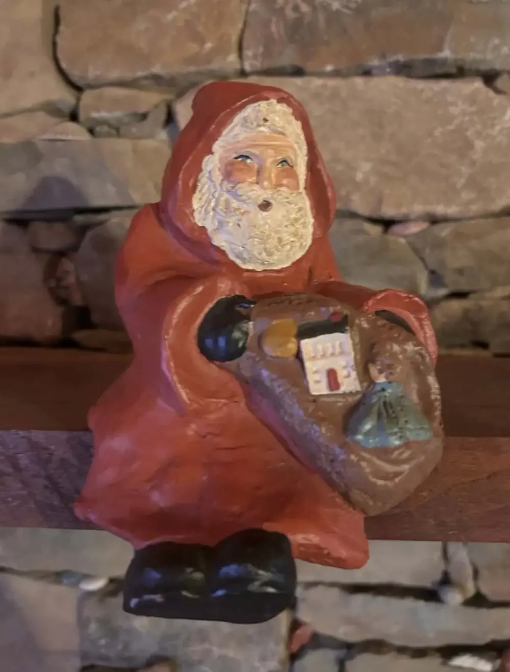 Spillman Resin Folk Art Santa Sculpture